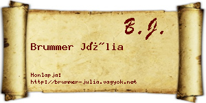 Brummer Júlia névjegykártya